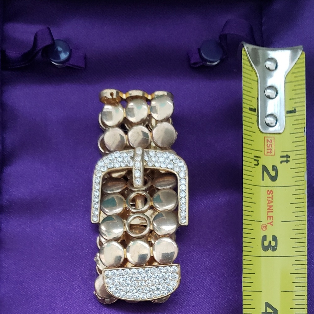 Gold and Diamond like Buckle Bracelet